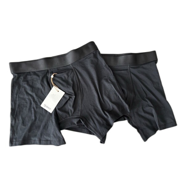 NWT Quince Organic Cotton Boxer Briefs 2 Pack Small Black Organic Cotton Spandex - Picture 3 of 6
